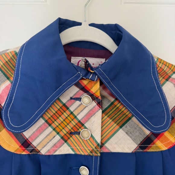 Vintage 70s plaid accent swing coat - Picture 4 of 8